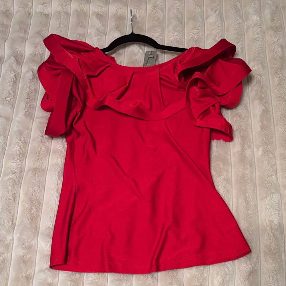Gracia nwt size small fun ruffle holiday top